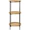 Brown Metal 3 Shelves Shelving Unit 16" x 16" x 34"